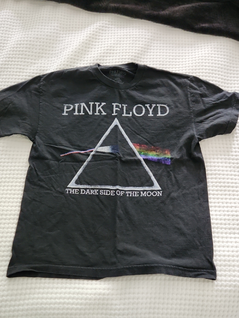 Pink Floyd Black Tee with Prism Rainbow Graphic